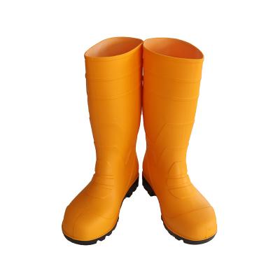 China RUBBER BOOTS STEEL TOE UNISEX YELLOW COLOR rubber WORK SAFETY SHOES RAIN BOOTS for sale