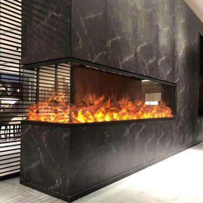 China 100cm Modern Electric Fireplace Flame Double Sided Or Side View 3 Fire Electric Fireplace With Remote en venta