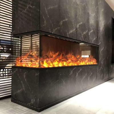 China Modern Electric Fireplace 100cm No Heat 3 Side View Electric Fireplace With Ce en venta