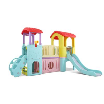 China Hot Selling Kids Playhouses Plastic Slide Combination Colorful Indoor Playground Toddler Playhouse for sale