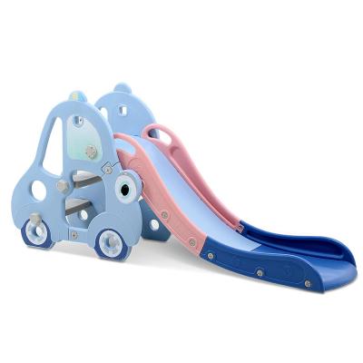 China Durable Updated Car Playground Plastic Slides Baby Slide With Music Function Basketball Holder for sale