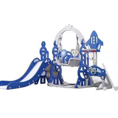 China / Wholesale High Quality Indoor Blue Kids Plastic Combination Kids Slip Swing for sale