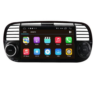 China 7 Inch Car Autoradio Quad Core Remote Control 2+32 Android 10.0 In Dash Unit Black For Fiat 500 Car Radio WIFI GPS Carplay SatNav for sale