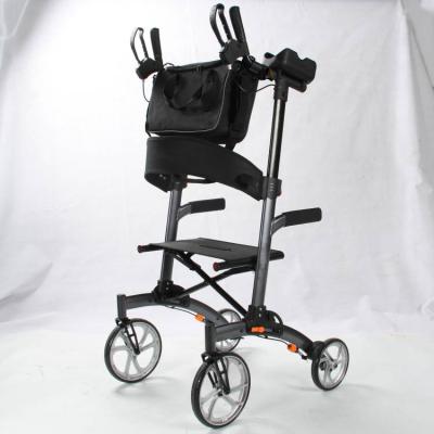 China Aluminum Aluminum Support Walker Foldable Forearm Upright Walker with Seat and Bag for sale