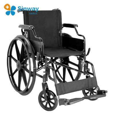 China Comfortable American Style Manual Standard Steel Wheelchairs For Handicapped for sale