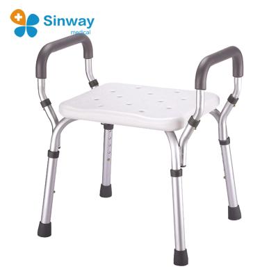 China Hospital Bath Room Corrosion Resistant Adjustable Elder Shower Chair With Arm for sale