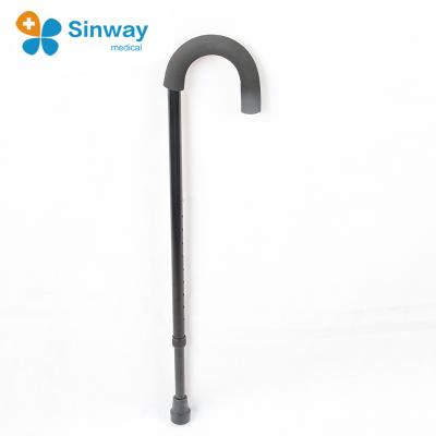 China Black Aluminum Walking Stick Cane With Standard Handle 75.5-98.5cm for sale