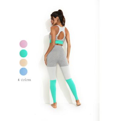 China Cheap Breathable Two Piece Yoga Pants Price Yoga Set Crop Activewear Seamless Sets For Women for sale