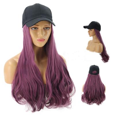 China COMMON Baseball Wig Cap With Hair Extensions Long Curly Hairstyle Adjustable Removable Wig Cap For Woman Girl for sale