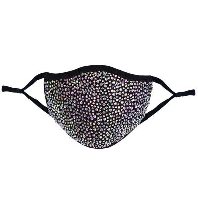 China Party Styles ZQ020 Wholesale Black Rhinestone Facemask for sale