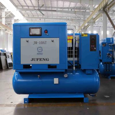 China Jufeng Rand 10hp Premium Rotary Screw Air Compressor With Integrated Dryer en venta