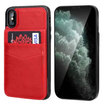 China Hot Selling Anti-fall PU Flip Wallet Cell Phone Cover Shockproof Leather Case For iPhone 13 12 11 Pro Mini XR Max X XS With Card Slots for sale