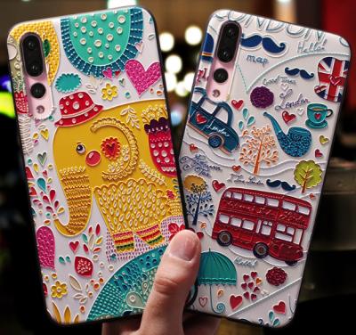 China Unique high quality OEM 3D emboss print phone case. Custom TPU Phone Case For Huawei Nova4 / Mate20 for sale