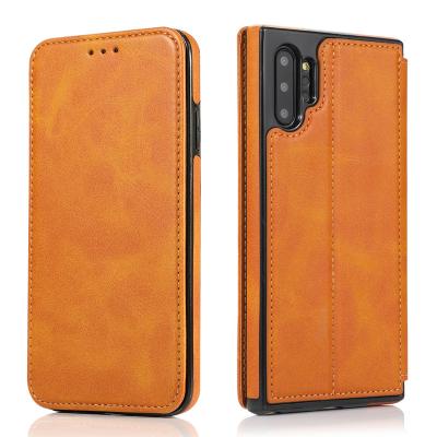 China Anti-fall Shockproof Retro Kickstand PU Wallet Cell Phone Leather Case For Samsung Galaxy S20 plus ultra note10 s10e s10plus for sale