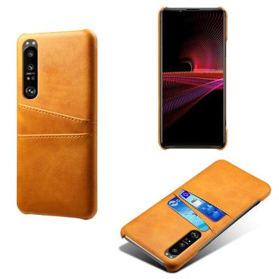 China Anti-fall Top End Card Holder PU Mobile Phone Back Cover Leather Case For Sony XZ5 XZ4 xperia 5 1 10 III II 2 3 for sale