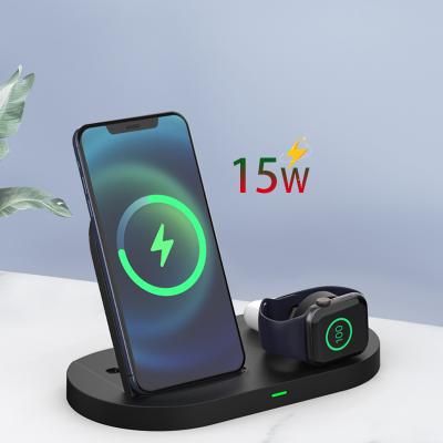 China Mobile phone 12 pro 20w foldable 3 in 1 type c wireless charger 3 in 1 foldable wooden stand station for iphone for sale