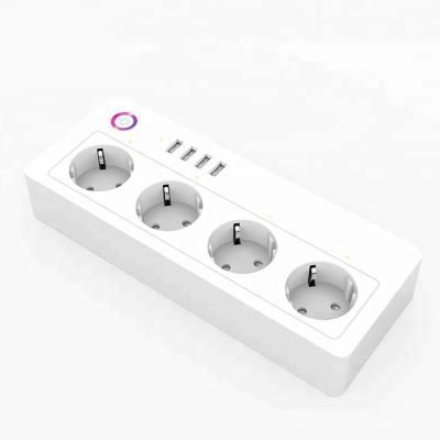 China Multi-Function Quick Charging USB Outlet Extension Cables Socket Power Strip Residential/Multi-Purpose Smart EU Plug 4 Smart for sale