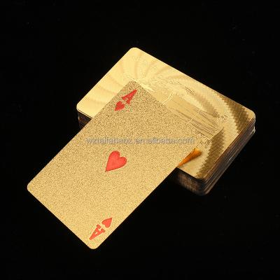 China Entertaiment Playing Cards Creative Gift Durable Poker Playing Cards Custom Plastic PVC Poker Smooth Waterproof Gold plated poker for sale