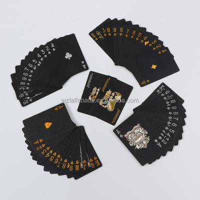 China Entertaiment Playing Cards 24k-Gold Golden Waterproof Durable Folding Poker High Elasticity Customized Personalised Printed Gold Game Plastic Pvc Playing for sale