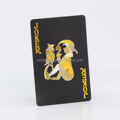 China Entertaiment Playing Cards Good Quality And Cheap Poker 500 Euro Gold Foil Playing Cards 100 Plastic Cards Playing gold black dollar poker card for sale