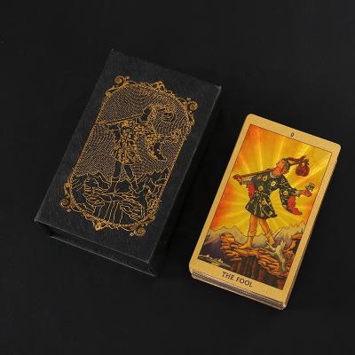 China Entertaiment Playing Cards Gold Printing Tarot Cards Wholesale Board Games Customized Oracle Cards With Plastic Tuck Box for sale