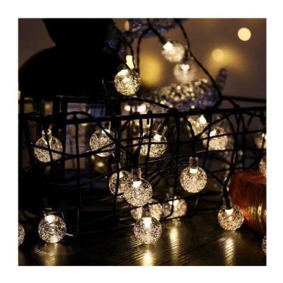 China Holiday Solar String Light Christmas Led Lights Crystal Ball Lights String Outdoor Waterproof Decorative Lights for sale