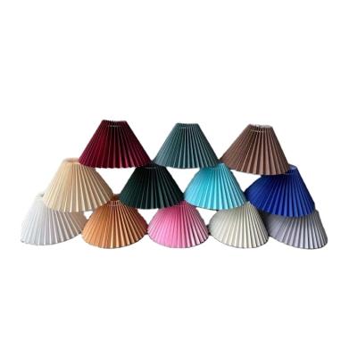 China Simple Pleated Modern Fabric Night Light Bedside LED Lampshade Warm Simple Shade for sale