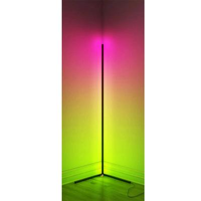 China Dimmable Corner Floor Lamp Led RGB | Lightweight Remote Control Black Standing Floor Lamps For Living Room Night Light for sale