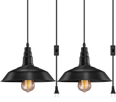 China Height Adjustable Industrial Vintage Hanging Lights, Plug In Pendant Light with 13.12ft Rope On/Off Switch for Bedroom for sale