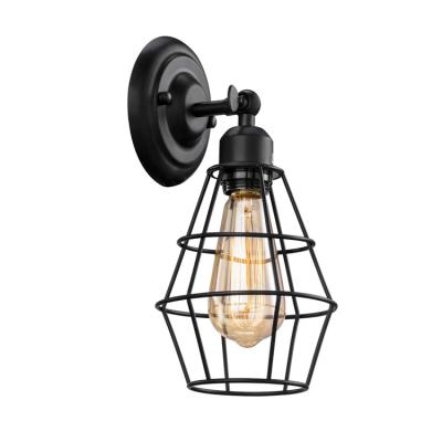 China Vintage Industrial Style Base Metal E26 Black Wall Sconce With Plug In And On Diverter For Headboard Bedroom Garage Porch for sale