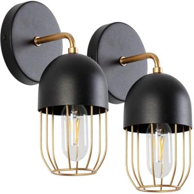 China Instant On Rustic Wall Sconces, Industrial Metal Cage Edison Vintage Style Wall Sconce Lamp for Home Decor Bathroom Kitchen Living Room for sale