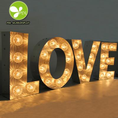 China High Metal Custom Lighted Love Marquee Signs 1.2/1.5/Meter for sale