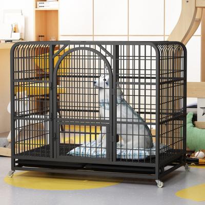 China Large Pet Free Space Pet Cat House Villa Viable Stainless Crate Indoor Pet House Dog Cage With Wheel for sale