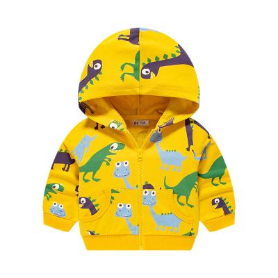 China Kids Toddler Sweatshirt Zip-Up Baby Boy Anti-Shrink Jacket Long Sleeve Dinosaur Printed Boys Hoodie for sale