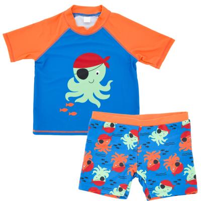 China Breathable Cartoon Baby Boy Split Two-Piece Swimming Five Point Kids Spa Swimwear for sale