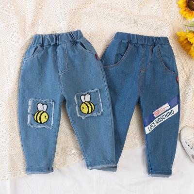 China Color Fade Proof Kids Bottoms Spring And Autumn Long Pants Elastic Waist Denim Pants Baby Toddler Boy Jeans for sale