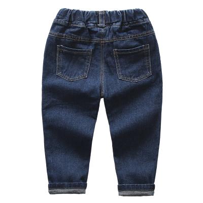 China Color Fade Proof Spring Autumn Solid Waist Long Pants Boys Elastic Jeans 6 Years Old Boy Lattice for sale