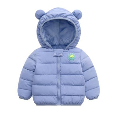 China Anti-Wrinkle Baby Girls Hooded Coat Winter Kids Jackets Windproof Lightweight Boy With Ear for sale