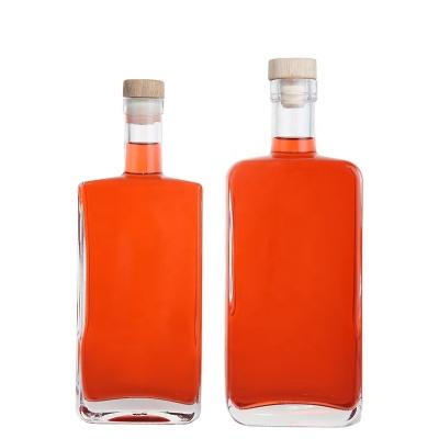 China Glass Spirit Beverage Spirit Glass Bottle Whiskey Tequila Empty Square Liquor 500ml Stain Stock Bottle for sale