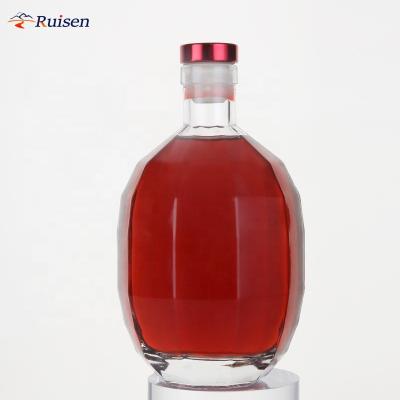 China Beverage Custom Deluxe Lantern shape 500ml 700ml 750ml rum Vodka whiskey gin glass bottle for sale