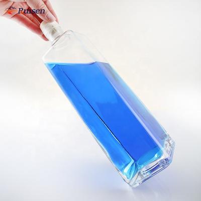 China 750ml Beverage Glass Bottle Rectangular Square Vodka Glass Bottle for sale