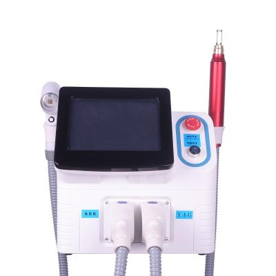 China Pigment Removal 2 in 1 808nm Diode Laser Hair Remover Tattoo Removal 532/755/1064nm Dye Spots Removal Pore Cleansing Beauty Laser Device for sale