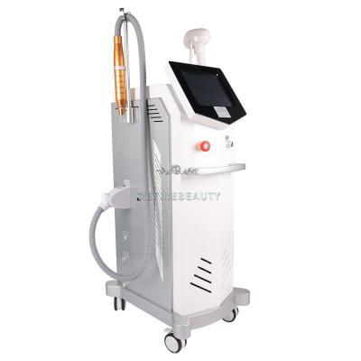 China Skin Tightening Newest 808nm Diode Laser Tattoo Remover 3 Wavelength Skin Tightening 808nm 2 in 1 Diode Pulse Laser Beauty Machine for sale