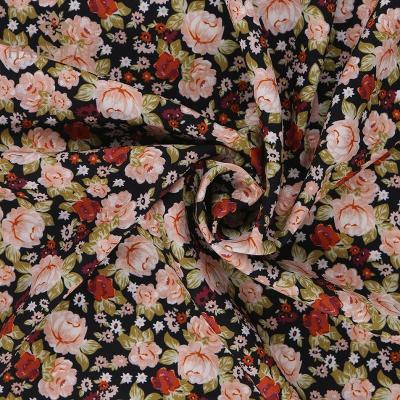 China HAPPEAK Wholesale Custom Anti-static Polyester Pearl Chiffon Fabric Digital Print Floral Printed Chiffon Fabric for sale