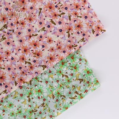 China HAPPEAK Tana Lawn 100 Cotton Fabric 57/58 Simple Floral Pattern Shrink-Resistant Small Printing Cotton Voile Fabric for sale