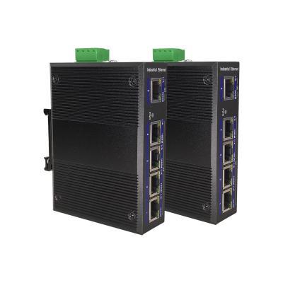 China Stackable Industrial Port Switch 5 Din-Rail 10/100/1000mbps Dual Gigabit DC Input Switch Unmanaged For IP Camera for sale