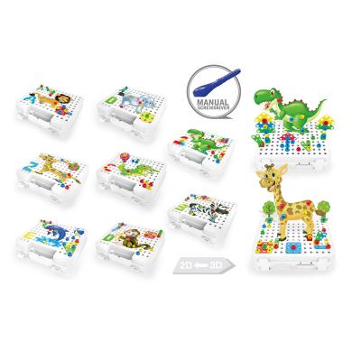 China Construction Toy Educational DIY Toys 3D Screw Puzzles Building Block Sets Kids Building Tool Kit Toolbox for sale