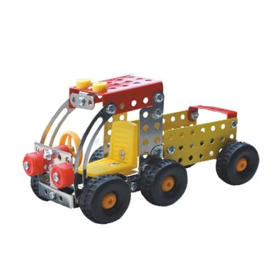 China Construction Toy Kids Toy Building Block Sets 3D Puzzles Trucks Toys DIY Metal Dump Trucks Educational Toys for sale