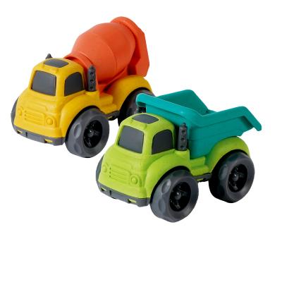 China Ambulance Toy Car 25*9*10 Police Car Fire Engine Truck Mixer Waste Dump Truck Straw Safe Toys Portable Construction Wheat 2PCS for sale