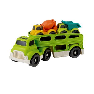 China Wheat Straw Toys Construction Truck with Sliding Ambulance Toy Car 33.5*12*19 2 Waste Car Mixer Lift Dump Fire Engine Fonts Car Ambulance for sale